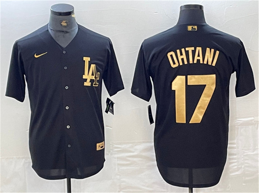 Men's Black Los Angeles Dodgers #17 Shohei Ohtani Cool Base Stitched Baseball Jersey